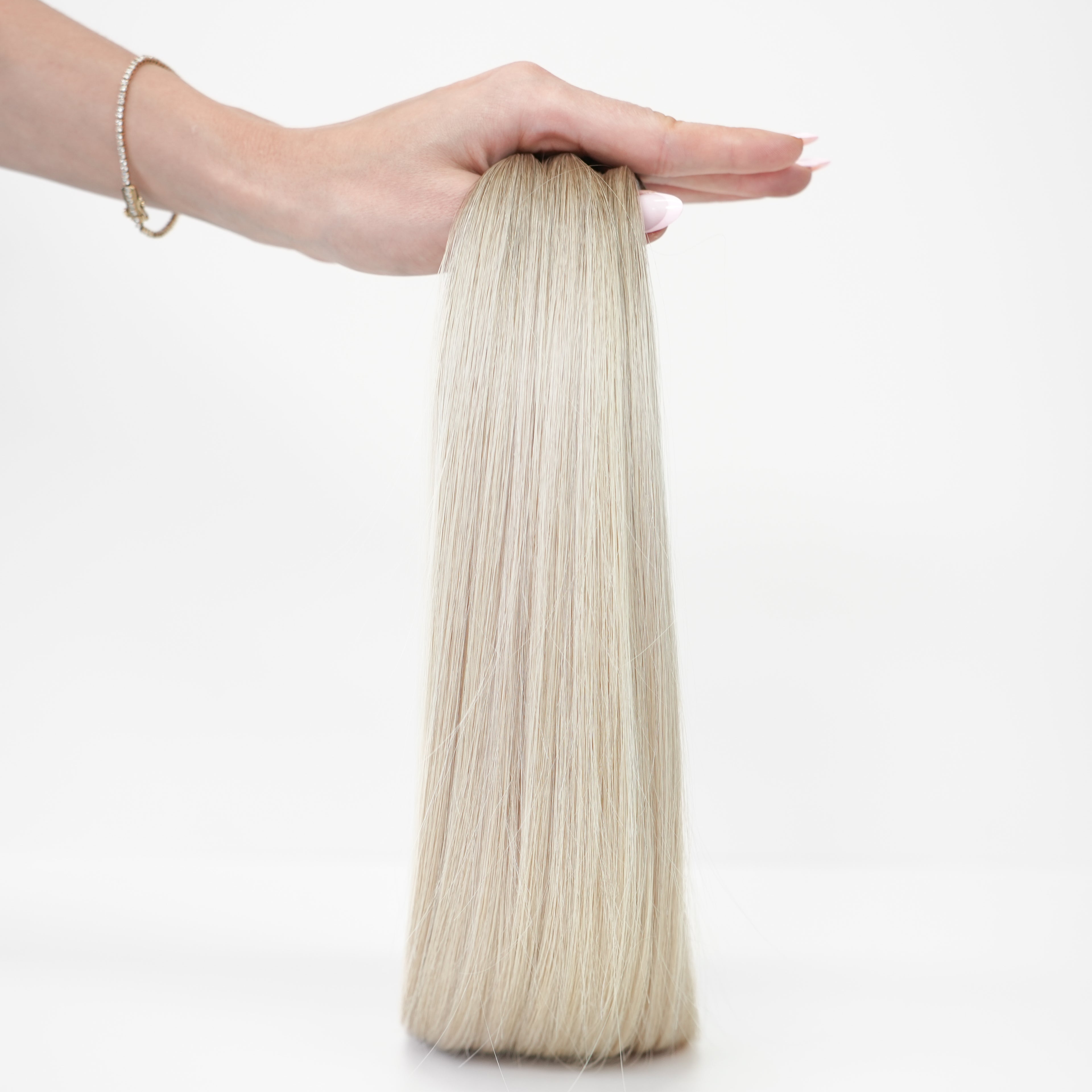STRAIGHT ASHY ROOTED BLONDE OMBRE K-TIP
