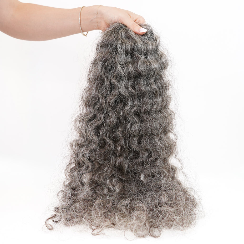 SLAVIC VIRGIN CURLY SALT&PEPPER K-TIP 23" (A108)