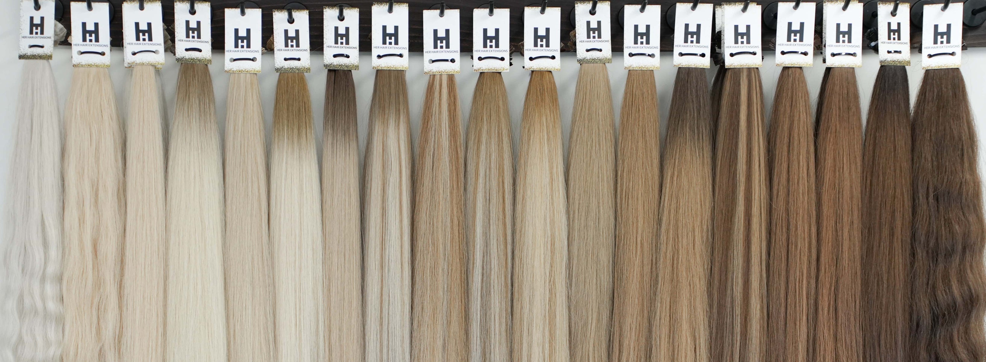 K-tip hair extensions in various shades