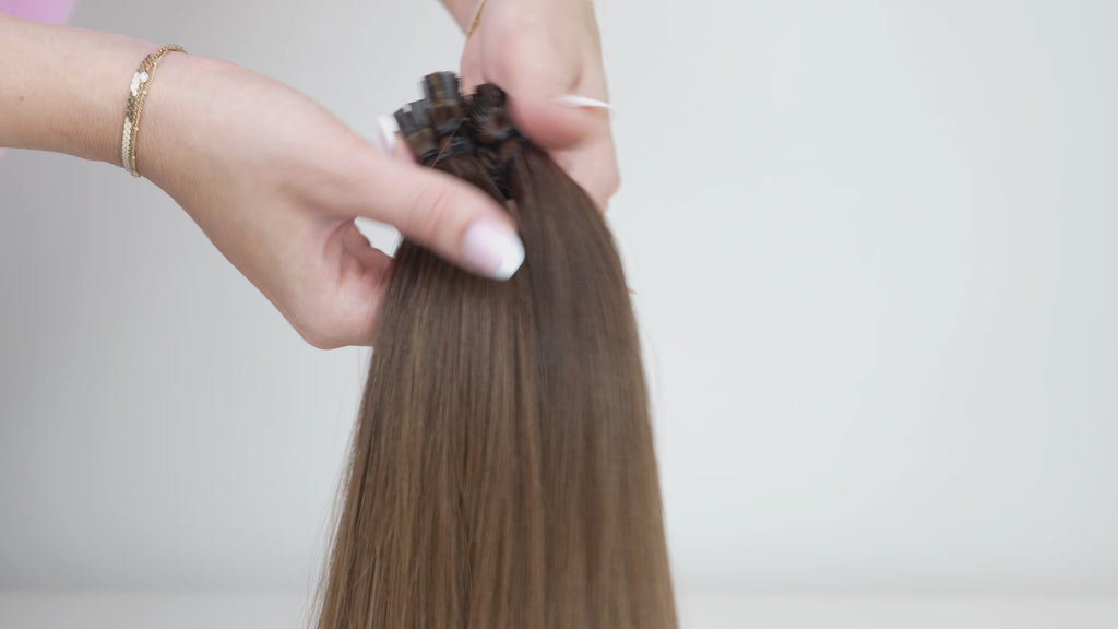 STRAIGHT MEDIUM BROWN OMBRE K-TIP (O2/6)