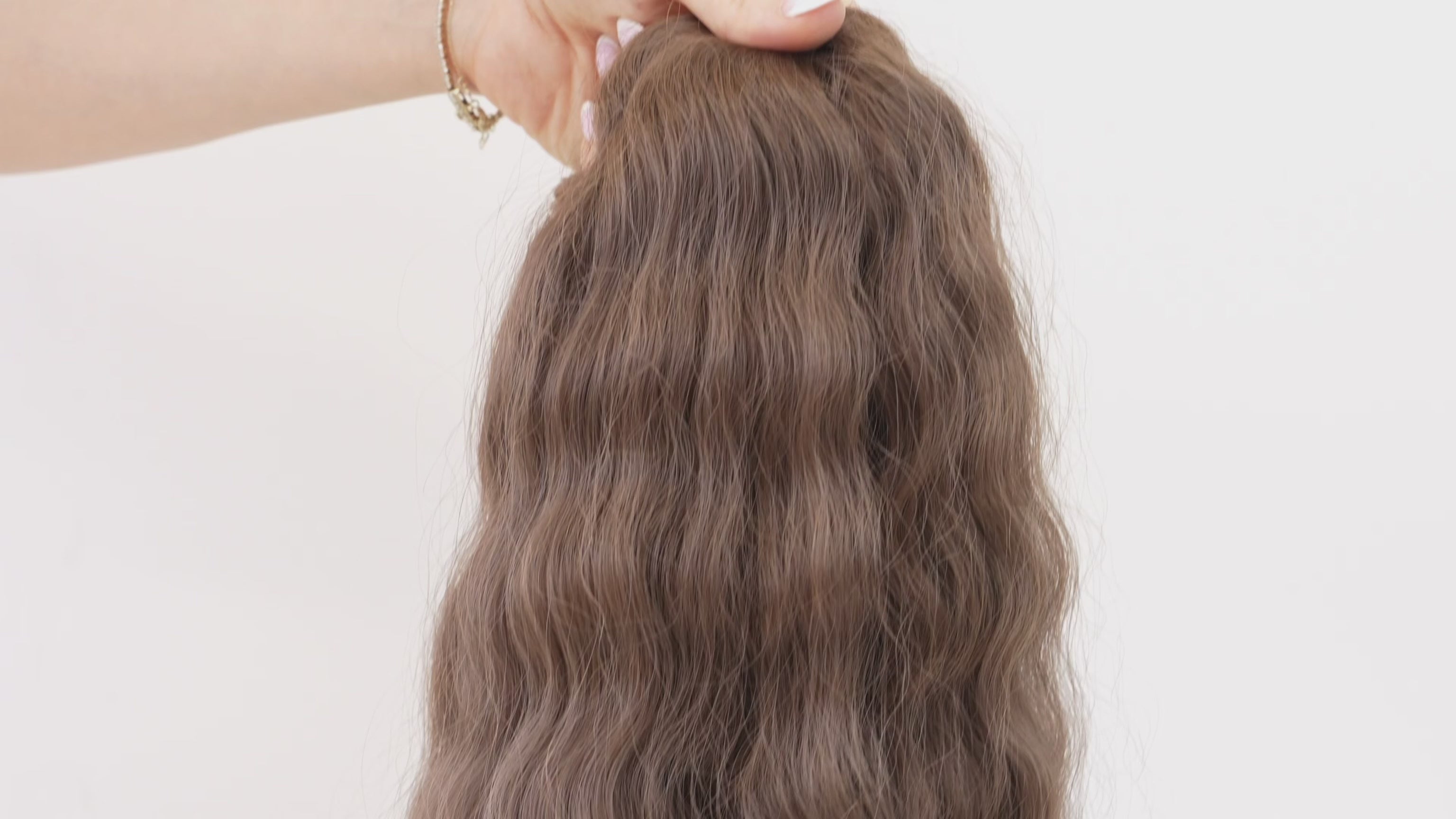 CURLY ASHY BROWN K-TIP