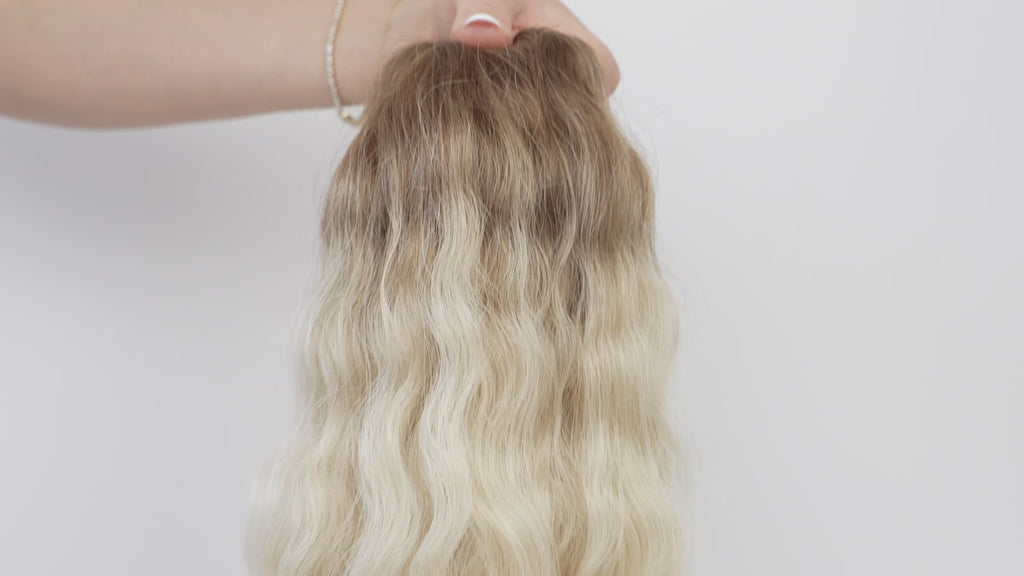 CURLY PLATINUM BLONDE OMBRE K-TIP